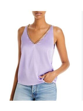 NWT Generation Love Dallas Chain Satin Tank Lavender Size M $185 [jb]